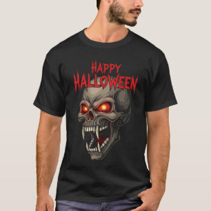 T-shirt Crâne démon aux yeux brillants Halloween