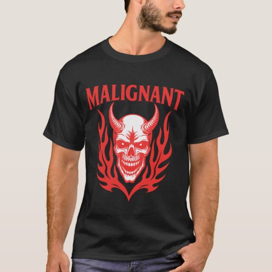T-shirt Crâne démon malin - Fiery Horror Graphic Tee (Devant)