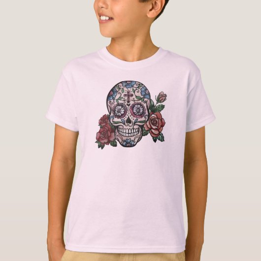 T-shirt Crâne dessiné à la main Dia de los Muertos | Chemi (Devant)