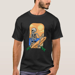 T-shirt Crâne d'été avec Vibes Plage de surf