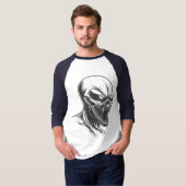 T-Shirt Crâne d'Horreur Alien – Créature de Sci-Fi (Devant entier)