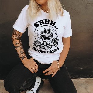 T-shirt Crâne drôle Shhh Personne Ne S'Intéresse Sarcastiq