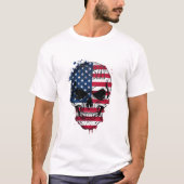 T-shirt Crâne du drapeau américain en détresse (Devant)