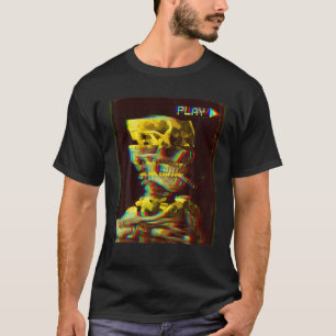 T-shirt Crâne d'un squelette avec brûler Cigarette Vince