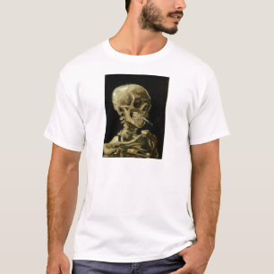 T-shirt Crâne d'un squelette avec la cigarette brûlante