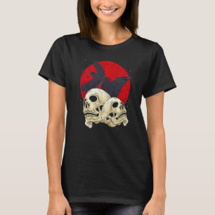 T-shirt Crâne éffrayant Déplaisant Skeleton Head Crow Oise