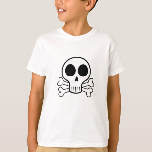 T-shirt crâne effrayant sur fond noir