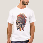 T-shirt Crâne en chef indien | Crâne amérindien (Devant)