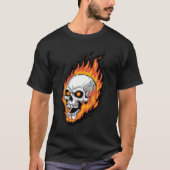 T-shirt crâne en feu (Devant)