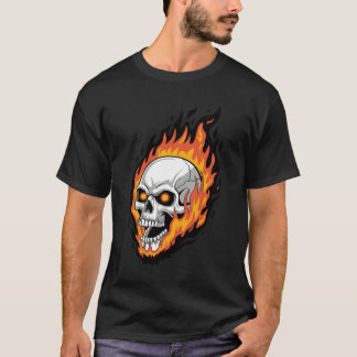 T-shirt crâne en feu