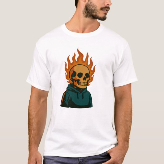 T-shirt Crâne en Feu (Devant)