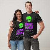 T-shirt Crâne en pixel art Game Over (Unisexe)