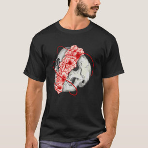 T-shirt Crâne Esthétique Grunge Et Fleurs Sakura