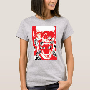 T-shirt Crâne et anneaux - Rouge