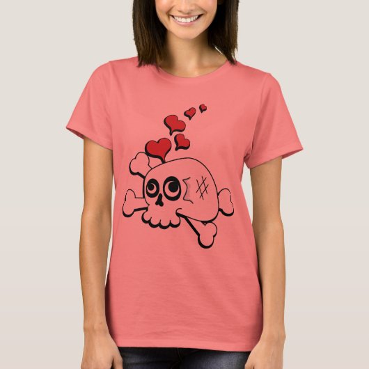 T-shirt Crâne et coeurs (Devant)