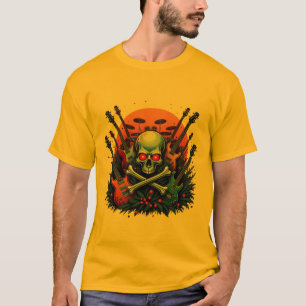 T-shirt Crâne et cordes Vêtements guitares et tambours.