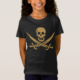 T-Shirt Crâne et cutlass d'or aztèque Pirate Calico Jack