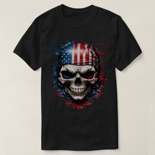 T-shirt Crâne et drapeau no 2 (Design devant)