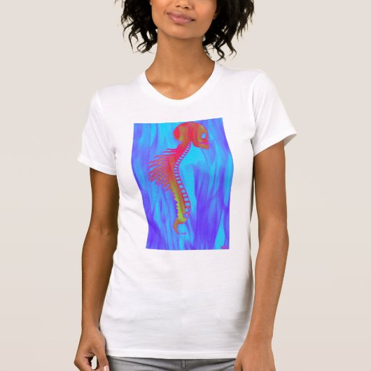 T-shirt Crâne et épine avec Bavure-Indiglo tribal marbrés (Devant)