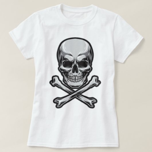 T-shirt Crâne et os croisés (Design devant)