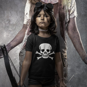 T-shirt Crâne et os croisés Enfants noirs