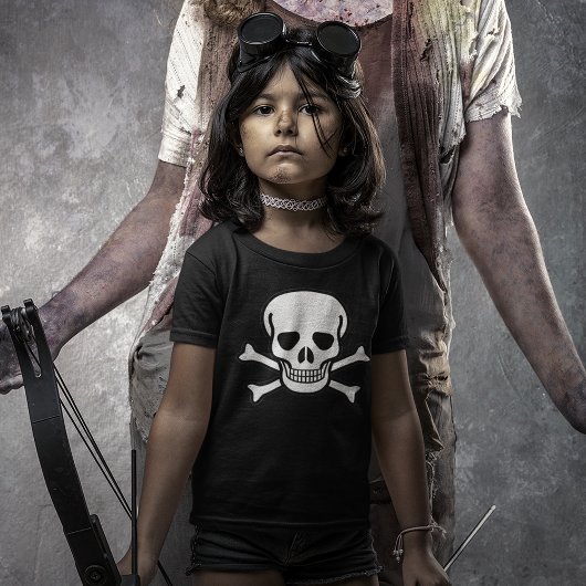 T-shirt Crâne et os croisés Enfants noirs