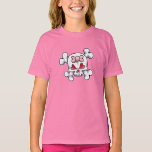 T-shirt Crâne et os Girly
