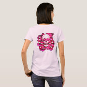 T-shirt Crâne et os rose Emo (Dos entier)