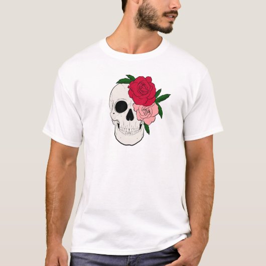 T-shirt Crâne et Rose (Devant)