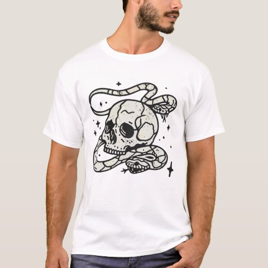 T-shirt Crâne et serpent (Devant)