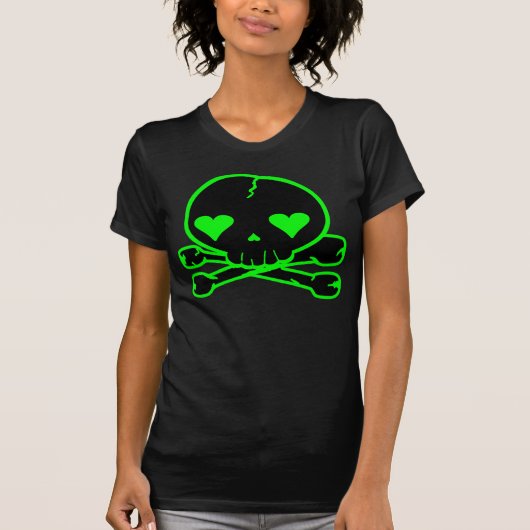 T-shirt Crâne Étrange Style Kawaii Gothique (Devant)