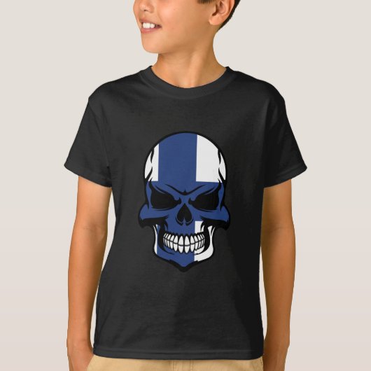 T-shirt Crâne finlandais de drapeau (Devant)