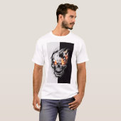 T-shirt Crâne flamboyant - Design gothique (Devant entier)