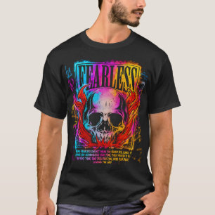 T-shirt Crâne flamboyant sans peur Néon Graffiti Motivatio