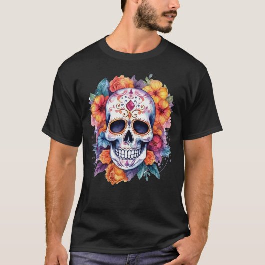 T-shirt Crâne Floral 14 (Devant)