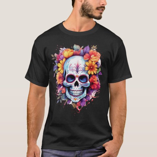 T-shirt Crâne Floral 20 (Devant)