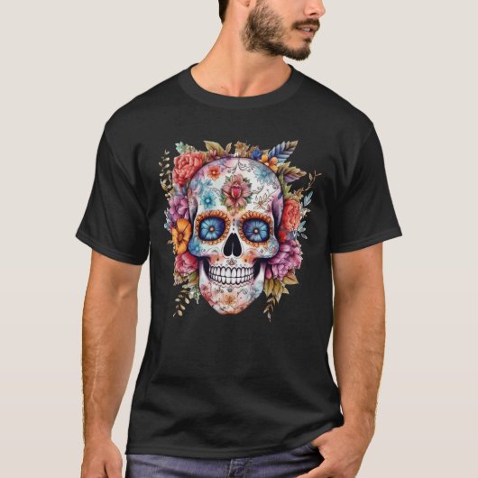 T-shirt Crâne floral 3 (Devant)