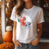 T-shirt crâne floral Boho