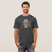 T-shirt Crâne floral dessiné à la main Dia de los Muertos  (Devant entier)