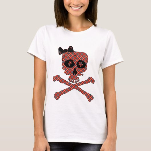 T-shirt Crâne floral Girly (Devant)