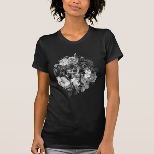 T-shirt Crâne floral vintage (Devant)