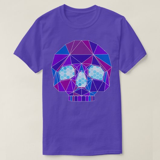 T-shirt Crâne géométrique violet (Design devant)