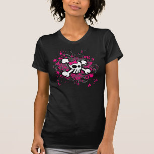 T-shirt Crâne Girly d'os croisés