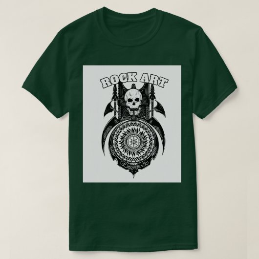 T-shirt crâne gong hache et lance (Design devant)
