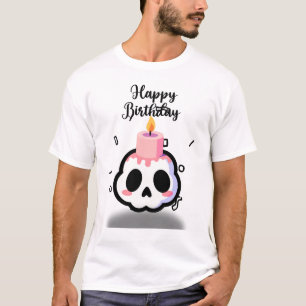T-shirt Crâne Gothique Pastel Mignon d'Anniversaire