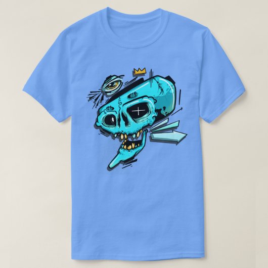 T-shirt Crâne gris bleu (Design devant)
