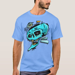 T-shirt Crâne gris bleu