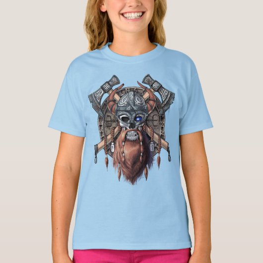 T-shirt Crâne guerrier viking (Devant)