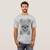 T-shirt Crâne inspiré en fleurs (Devant entier)