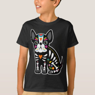 T-shirt Crâne Mexicaine Chien-taureau Français Jour D'Hall